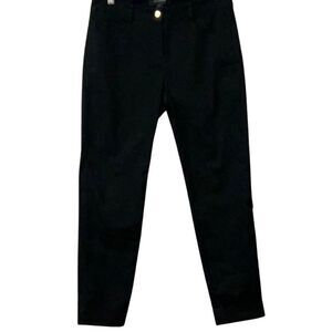 St. John Black Cuffed Skinny Jeans Stretch Sz 4 Made in USA